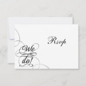 We doen dat, Zwirly Black en White Wedding RSVP Ka Kaart (Voorkant)