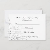 We doen dat, Zwirly Black en White Wedding RSVP Ka Kaart (Achterkant)