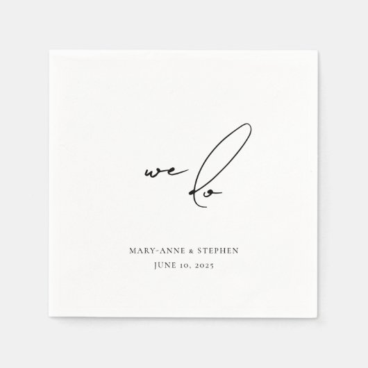 We doen de moderne Verloving bruiloft in script Servet (Voorkant)