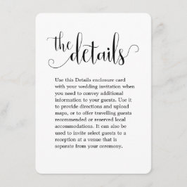 We doen details over de calligrafie-bruiloft informatiekaartje