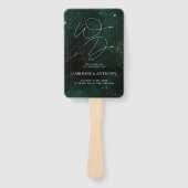 We doen donkergroene, magische gouden bruiloft handwaaier (Voorkant)