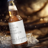 We doen Drink Eat Dance - Modern Wedding Bier Etiket