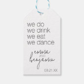 We doen Drink Eat Dance - Modern Wedding Cadeaulabel (Voorkant)