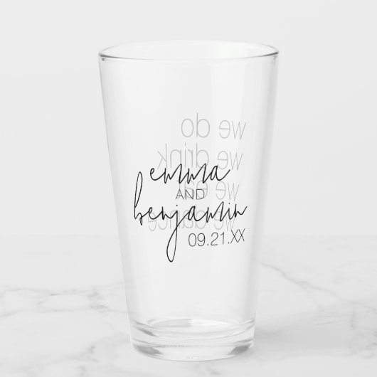 We doen Drink Eat Dance - Modern Wedding Glas (Achterkant)