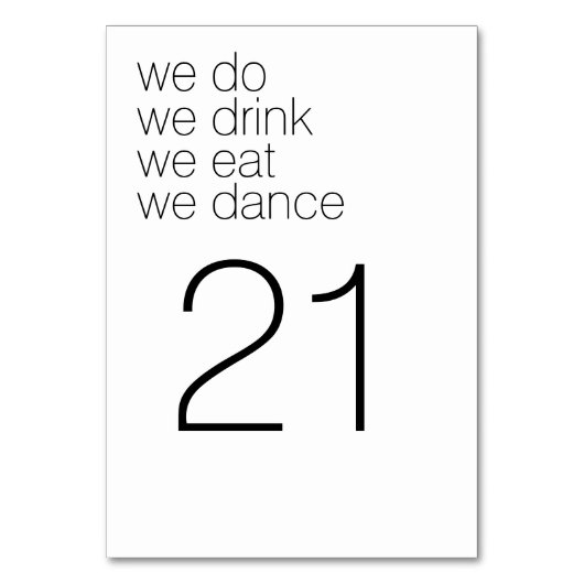 We doen Drink Eat Dance - Modern Wedding Kaart (Voorkant)