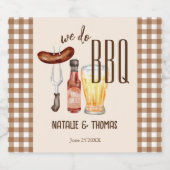 We doen een BBQ barbecue vrijgezellenfeest-paren d Bier Etiket (Enkel label)
