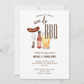 We doen een BBQ barbecue vrijgezellenfeest-paren d Kaart (Voorkant)