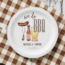We doen een BBQ barbecue vrijgezellenfeest-paren d Papieren Bordje