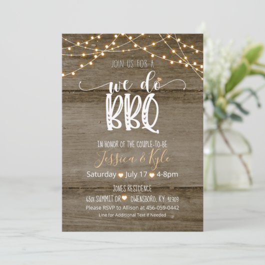 We doen een BBQ-uitnodiging - Rustic Kaart (Staand voorkant)