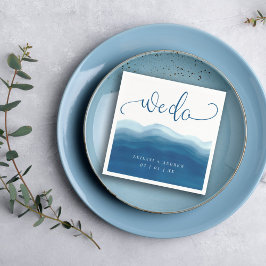 We doen een blauwe Waterverf-golfweddenschap Servet