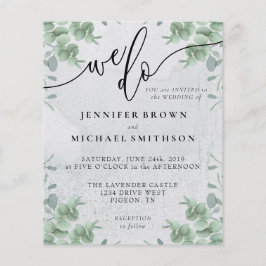 We doen een budget voor kalligrafie voor Eucalyptu Flyer