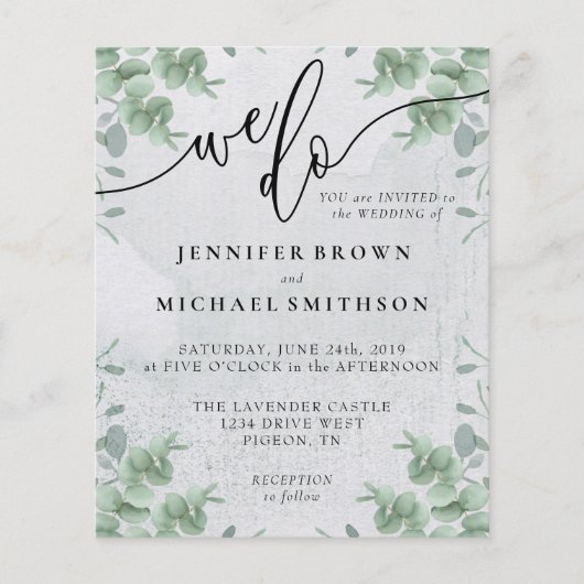 We doen een budget voor kalligrafie voor Eucalyptu Flyer (Voorkant)