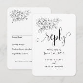 We doen een calligrafie-bruiloft zonder maaltijdop RSVP kaartje (Voorkant / Achterkant)