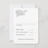 We doen een calligrafie-bruiloft zonder maaltijdop RSVP kaartje (Achterkant)