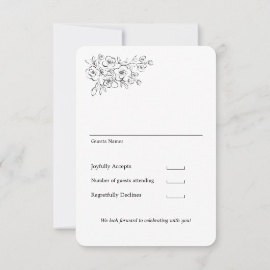 We doen een calligrafie-bruiloft zonder maaltijdop RSVP kaartje (Achterkant)