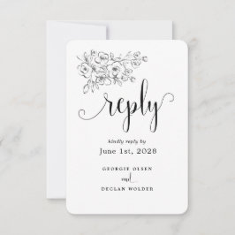 We doen een calligrafie-bruiloft zonder maaltijdop RSVP kaartje