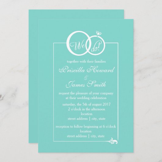 We doen een huwelijk kaart (Voorkant / Achterkant)