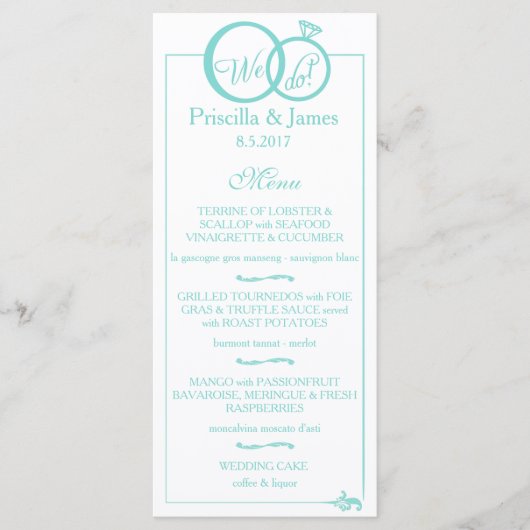 We doen een huwelijk menu (Voorkant)