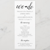 We doen een huwelijksprogramma programmakaart (Voorkant)