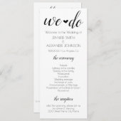 We doen een huwelijksprogramma programmakaart (Voorkant / Achterkant)