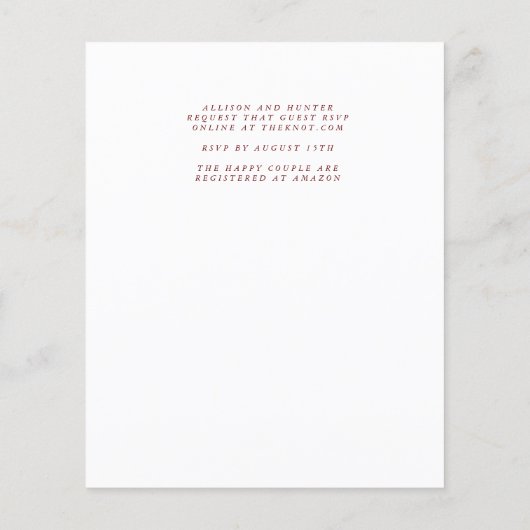 We doen een huwelijksuitnodiging (Achterkant)