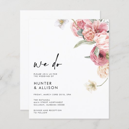 We doen een huwelijksuitnodiging | Annabeth (Voorkant / Achterkant)