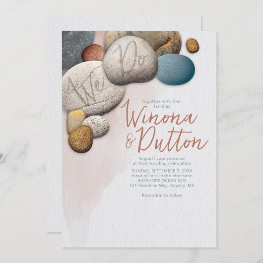 We doen een huwelijksuitnodiging kaart (Voorkant / Achterkant)