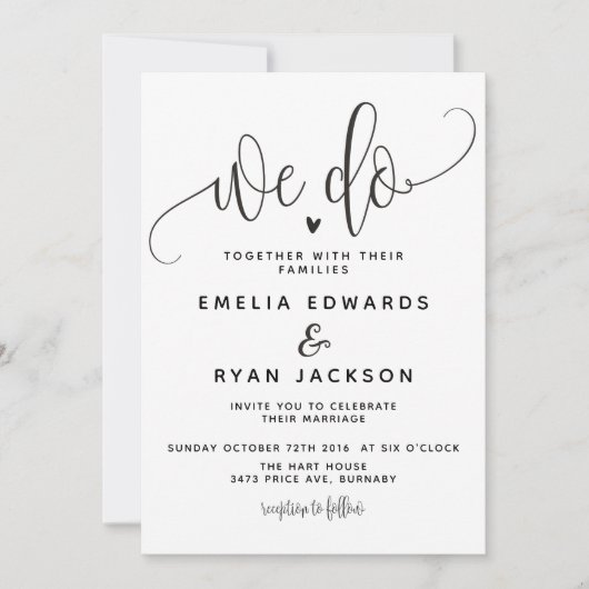 We doen een huwelijksuitnodiging kaart (Voorkant)