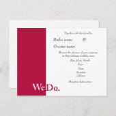 We doen een huwelijksuitnodiging uitnodiging briefkaart (Voorkant / Achterkant)