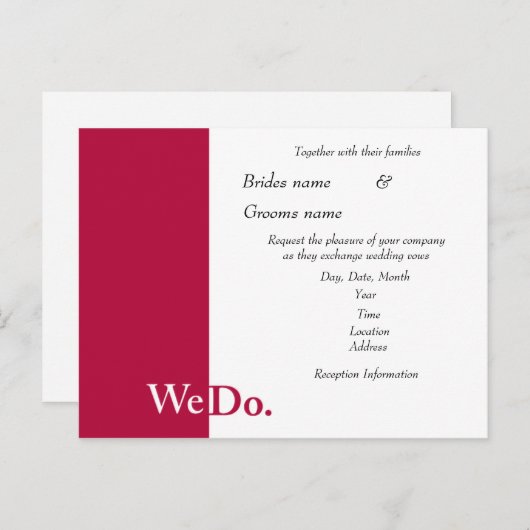 We doen een huwelijksuitnodiging uitnodiging briefkaart (Voorkant / Achterkant)