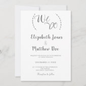 We doen een minimalistische uitnodiging tot wedden (Voorkant)