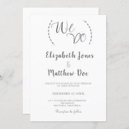 We doen een minimalistische uitnodiging tot wedden