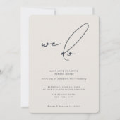 We doen een modern minimalistisch beige kalligrafi kaart (Voorkant)