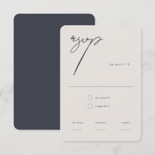 We doen een modern minimalistisch beige kalligrafi RSVP kaartje
