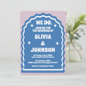 We doen een moderne, blauwe, Paarse retro-avy Arch Kaart (Staand voorkant)