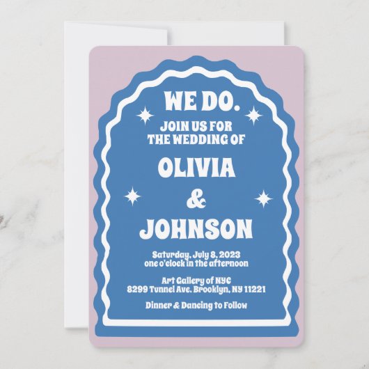 We doen een moderne, blauwe, Paarse retro-avy Arch Kaart (Voorkant)