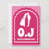 We doen een moderne, roze magenta retro Wavy Arch Kaart (Achterkant)