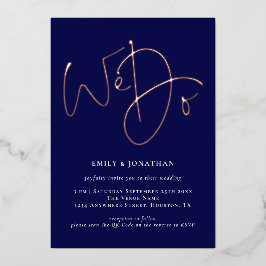 We doen een Roos met QR-code Gold Folie bruiloft Uitnodiging