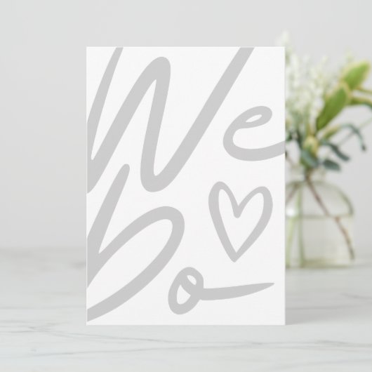 We doen een simpele witte bruiloft-uitnodiging feestdagenkaart (Staand voorkant)