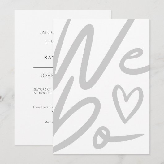 We doen een simpele witte bruiloft-uitnodiging feestdagenkaart (Voorkant / Achterkant)