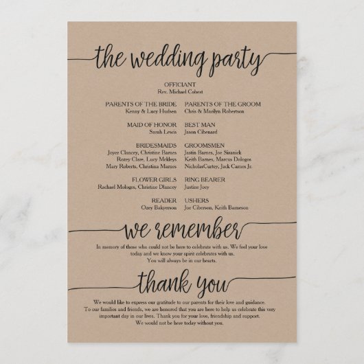 We doen een trouwprogrammakaart voor 5x7 design v3 programmakaart (Achterkant)