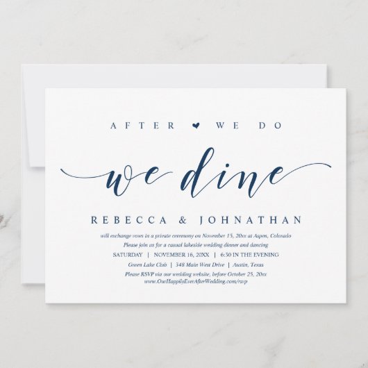 We doen een uitnodiging na de bruiloft. (Voorkant)
