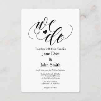 We doen een uitnodiging voor een basisbruiloft