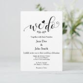 We doen een uitnodiging voor een basisbruiloft (Staand voorkant)