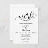 We doen een uitnodiging voor een basisbruiloft (Voorkant / Achterkant)