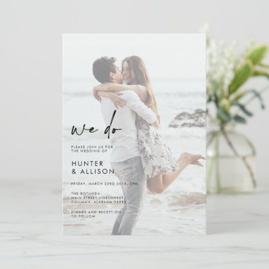 We doen een uitnodiging voor een bruiloft (Staand voorkant)