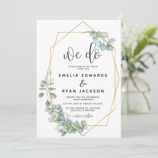 We doen een uitnodiging voor Eucalyptus Lijsten We (Staand voorkant)