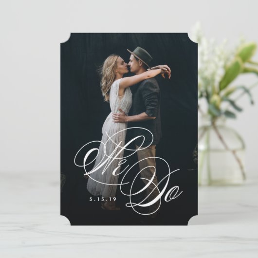 We doen een uitnodiging voor het fotohuwelijk (Staand voorkant)