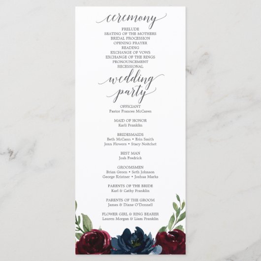 We doen een weddenschapsprogramma voor de Burgundy Programmakaart (Achterkant)