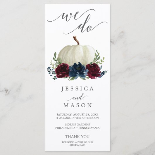 We doen een weddenschapsprogramma voor de Burgundy Programmakaart (Voorkant)